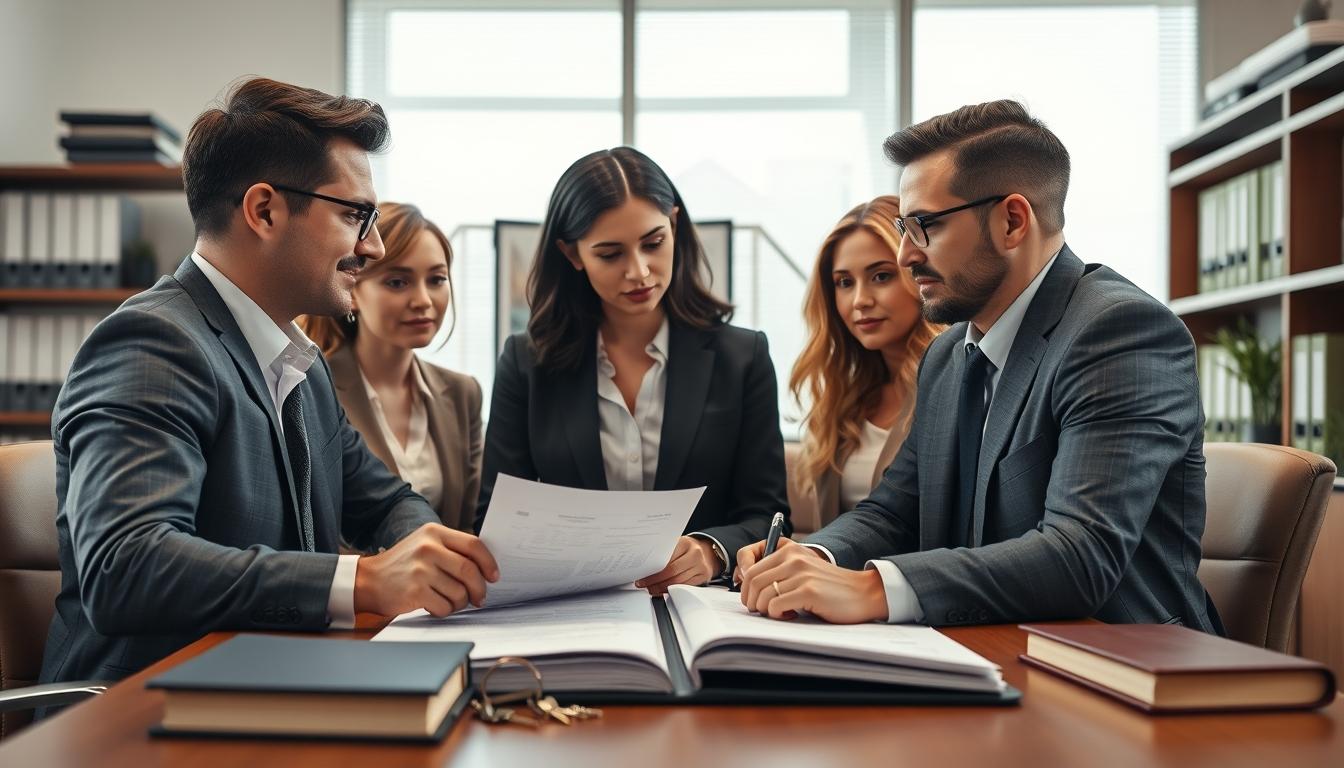 Family reviewing legal documents